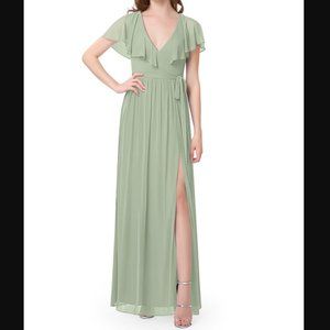 Azazie Jael Maxi Bridesmaid Dress Dusty Sage